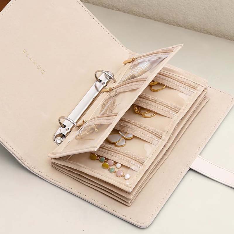 Luxury Portable Leather Jewelry Storage Book | Elegant, Secure & Take It Everywhere.
