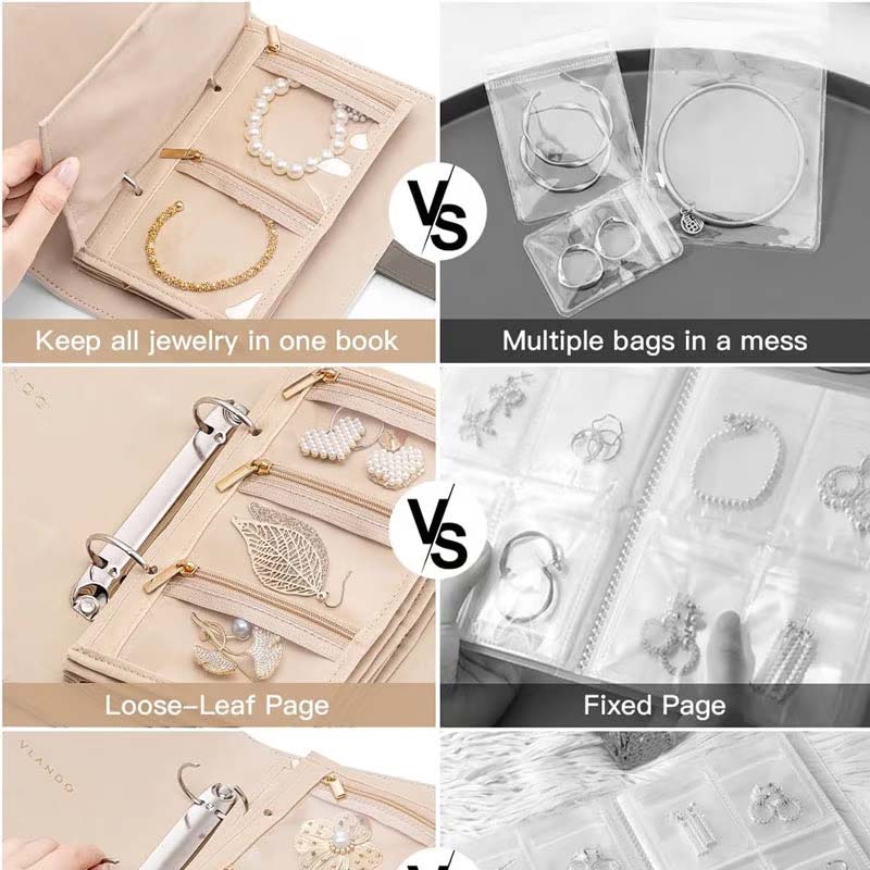 Luxury Portable Leather Jewelry Storage Book | Elegant, Secure & Take It Everywhere.